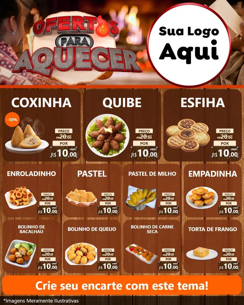 Modelo de Rede Social para Feed Instagram com o tema Ofertas Para Aquecer para Salgadaria