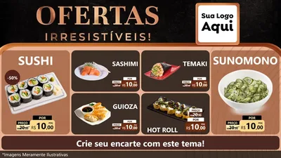 Modelo de TV para TV Horizontal com o tema Ofertas Irresistíveis! para Comida japonesa