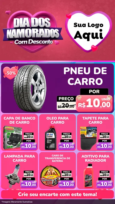 Modelo de Rede Social para Stories com o tema Dia Dos Namorados Com Desconto para Auto peças