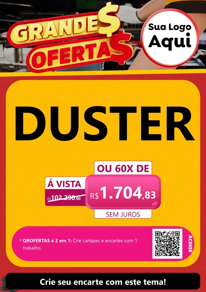 Modelo de Cartaz para Cartaz A4 Vertical com o tema Grandes Ofertas - Autopeças para Concessionaria de Carros