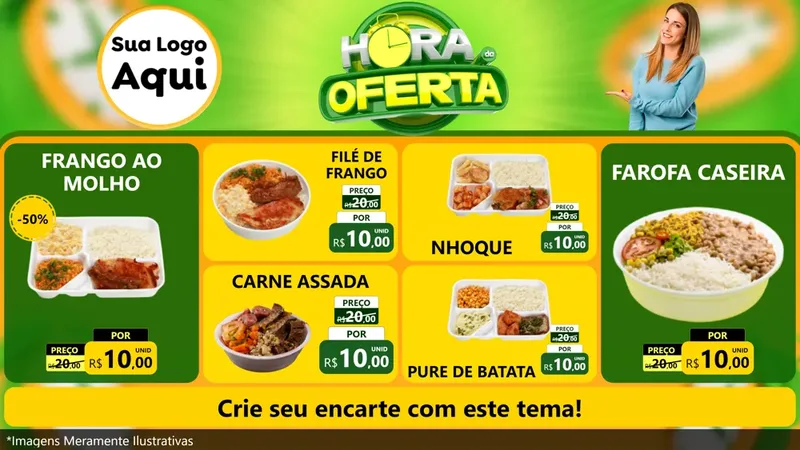 Modelo de TV para TV Horizontal com o tema Hora da Oferta para Restaurante
