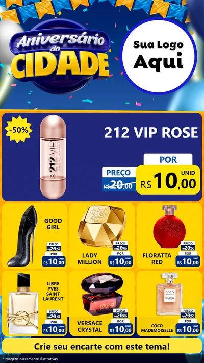 Modelo de Rede Social para Stories com o tema Aniversário da Cidade para Perfumes