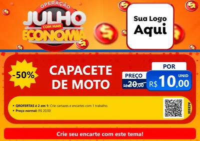 Modelo de Cartaz para Cartaz A4 Horizontal com o tema Operação Julho Com Mais Economia para Moto peças
