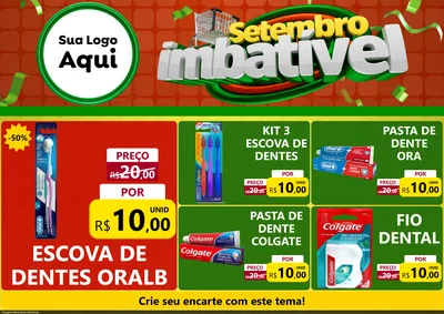 Modelo de Encarte para Encarte A4 Horizontal com o tema Setembro Imbatível para Higiene Pessoal