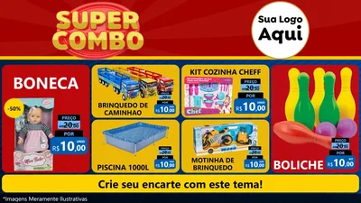 Modelo de TV para TV Horizontal com o tema Super Combo para Brinquedos