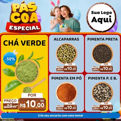 Modelo de Rede Social para Feed Facebook com o tema Páscoa Especial para Produtos Naturais