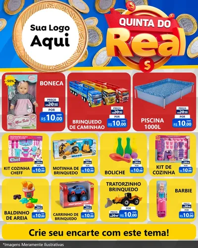 Modelo de Rede Social para Feed Instagram com o tema Quinta do Real para Brinquedos