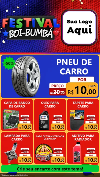 Modelo de Rede Social para Stories com o tema Festival Boi-Bumbá para Auto peças