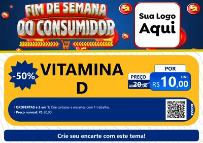 Modelo de Cartaz para Cartaz A4 Horizontal com o tema Fim de Semana do Consumidor para Farmácia