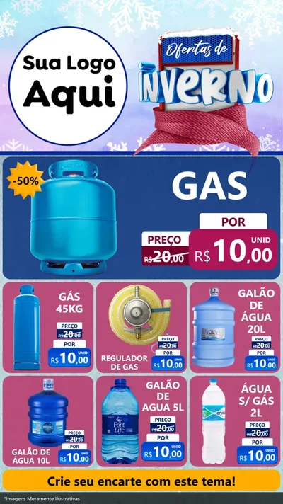 Modelo de Rede Social para Stories com o tema Ofertas de Inverno para Água e gás