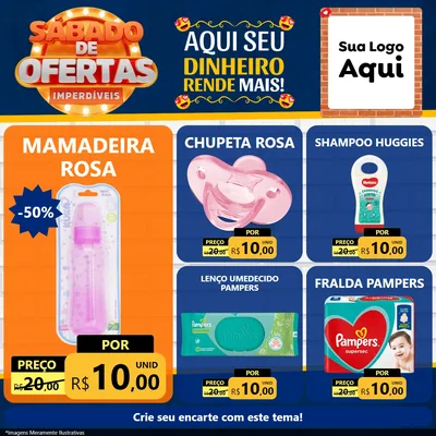 Modelo de Rede Social para Feed Facebook com o tema Sábado de Ofertas Imperdíveis para Bebês