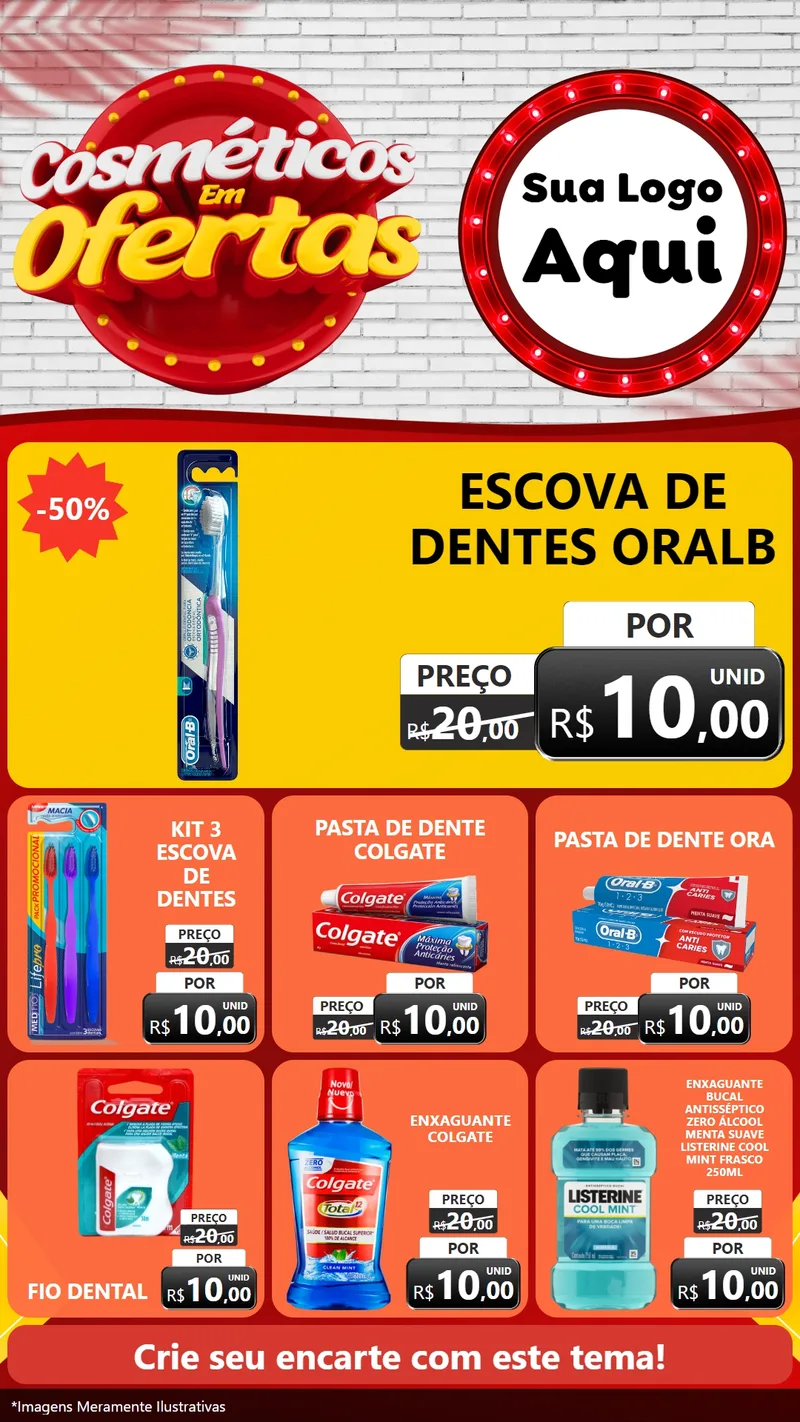 Modelo de Rede Social para Stories com o tema Cosméticos em Ofertas para Higiene Pessoal