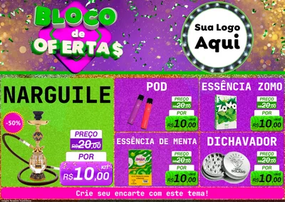 Modelo de Encarte para Encarte A4 Horizontal com o tema Bloco de Ofertas para Tabacaria