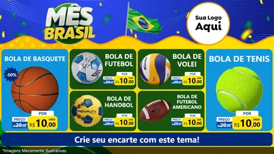 Modelo de TV para TV Horizontal com o tema Mês do Brasil para Artigos Esportivos