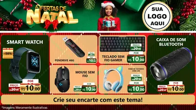 Modelo de TV para TV Horizontal com o tema Ofertas de Natal para Informática