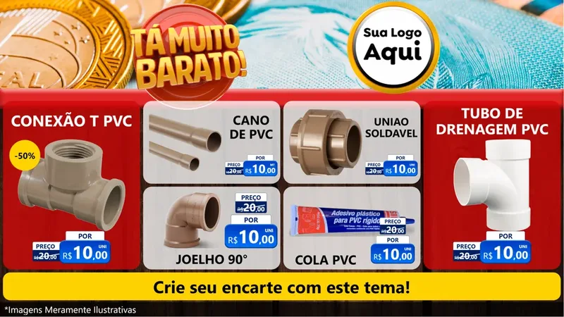 Modelo de TV para TV Horizontal com o tema Está Muito Barato para Tubos e conexões