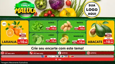 Modelo de TV para TV Horizontal com o tema Terça Maluca - Hortifrúti para Hortifrúti