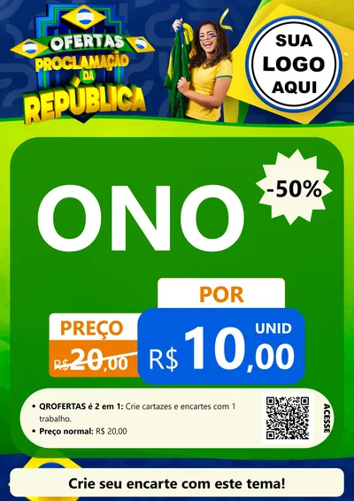 Modelo de Cartaz para Cartaz A4 Vertical com o tema Ofertas Proclamação da República para Óticas