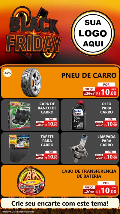 Modelo de TV para TV Vertical com o tema Black Friday para Auto peças