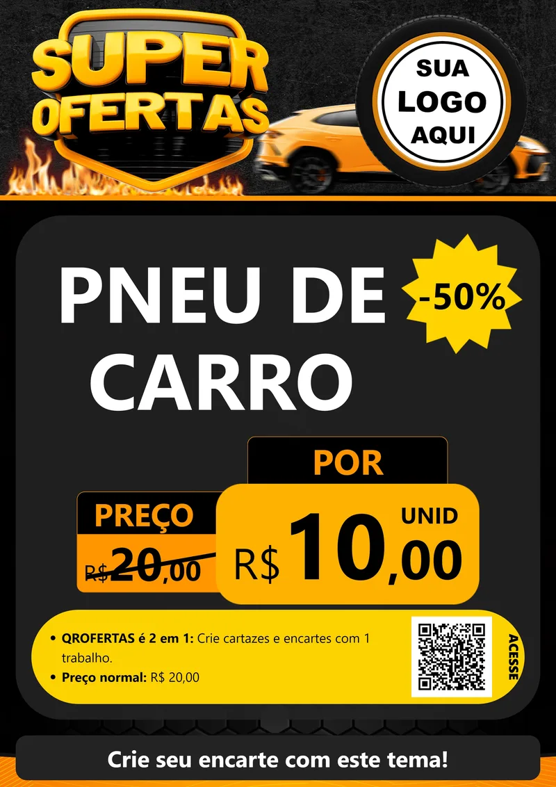 Modelo de Cartaz para Cartaz A4 Vertical com o tema Super Ofertas - Autopeças para Auto peças