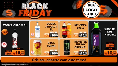 Modelo de TV para TV Horizontal com o tema Black Friday para Distribuidora de bebidas