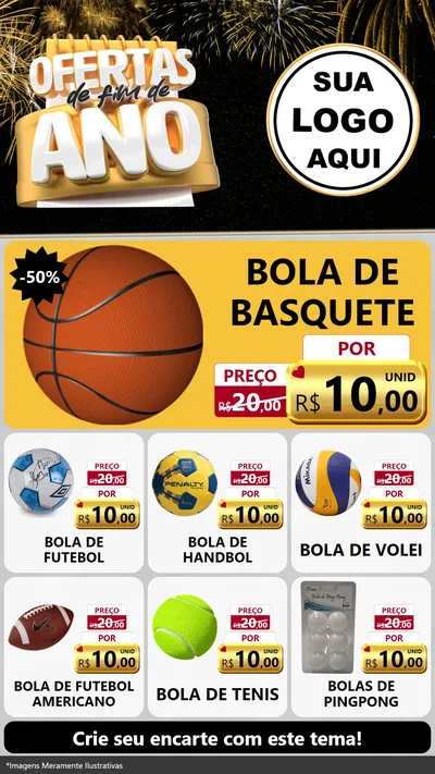Modelo de Rede Social para Stories com o tema Ofertas de Fim de Ano para Artigos Esportivos