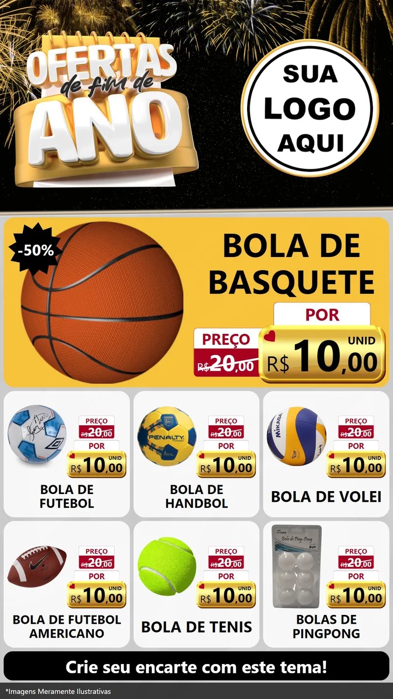 Modelo de Rede Social para Stories com o tema Ofertas de Fim de Ano para Artigos Esportivos