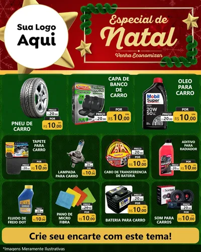 Modelo de Rede Social para Feed Instagram com o tema Especial de Natal para Auto peças