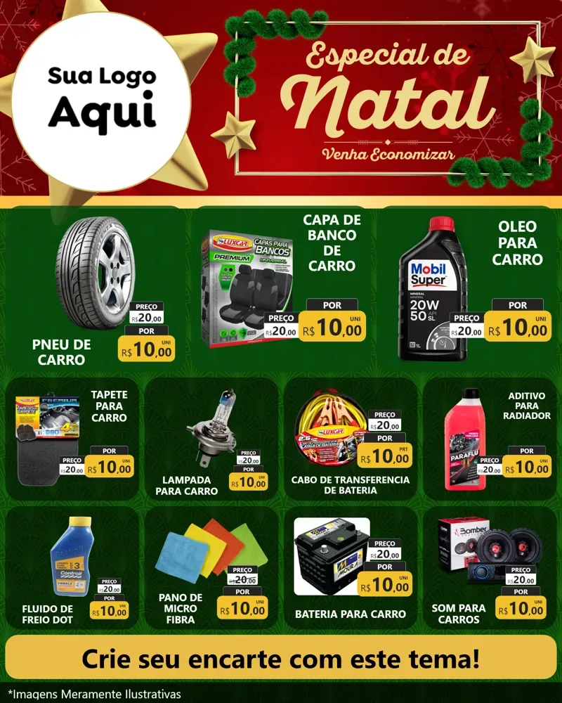 Modelo de Rede Social para Feed Instagram com o tema Especial de Natal para Auto peças