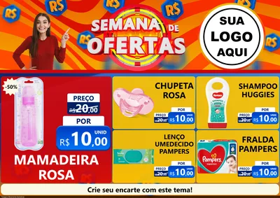 Modelo de Encarte para Encarte A4 Horizontal com o tema Semana de Ofertas para Bebês