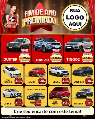 Modelo de Rede Social para Feed Instagram com o tema Fim de Ano Premiado para Concessionaria de Carros
