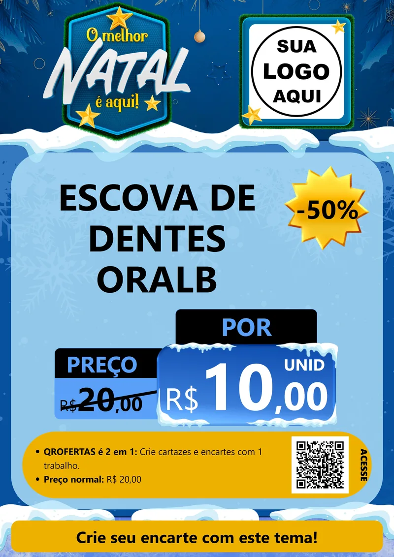Modelo de Cartaz para Cartaz A4 Vertical com o tema O Melhor Natal É Aqui! para Higiene Pessoal