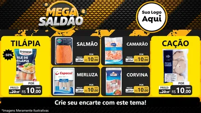 Modelo de TV para TV Horizontal com o tema Mega Saldão para Peixaria