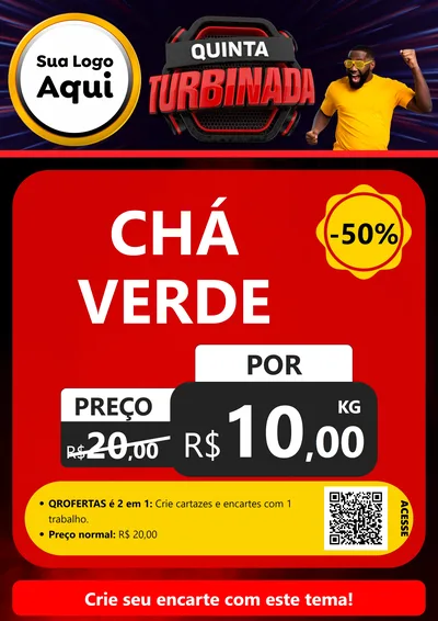 Modelo de Cartaz para Cartaz A4 Vertical com o tema Quinta Turbinada para Produtos Naturais