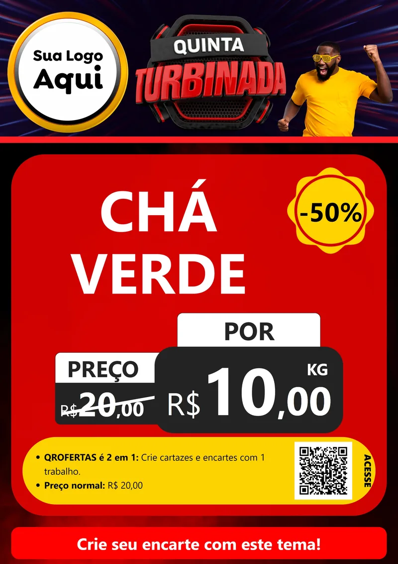 Modelo de Cartaz para Cartaz A4 Vertical com o tema Quinta Turbinada para Produtos Naturais