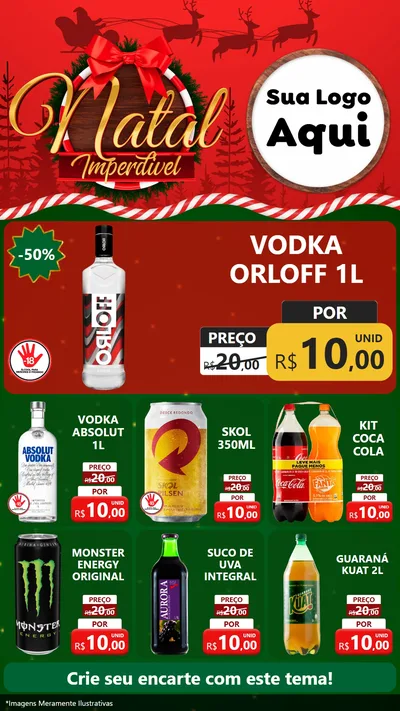 Modelo de Rede Social para Stories com o tema Natal Imperdível para Distribuidora de bebidas