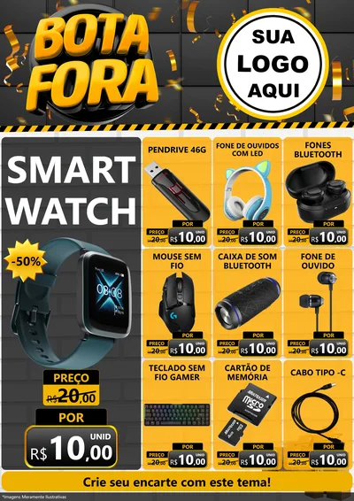 Modelo de Encarte para Encarte A4 Vertical com o tema Bota Fora para Informática