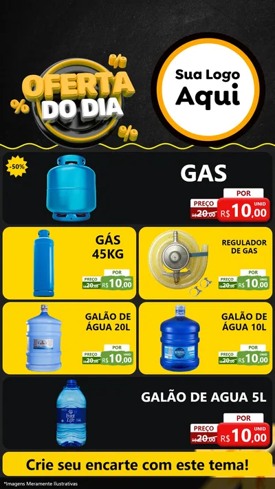 Modelo de TV para TV Vertical com o tema Oferta Do Dia para Água e gás