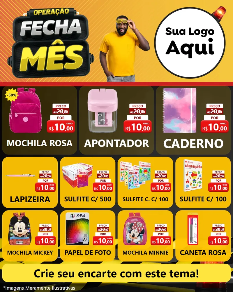 Modelo de Rede Social para Feed Instagram com o tema Operação Fecha Mês para Papelaria