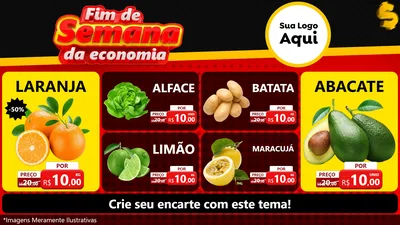 Modelo de TV para TV Horizontal com o tema Fim de Semana da Economia para Hortifrúti