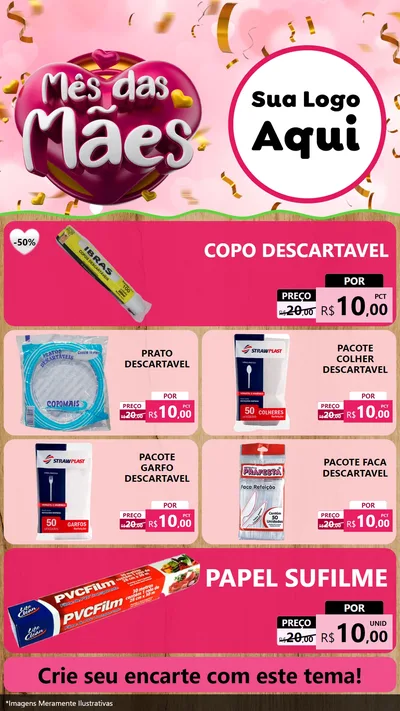 Modelo de TV para TV Vertical com o tema Mês das Mães para Embalagens