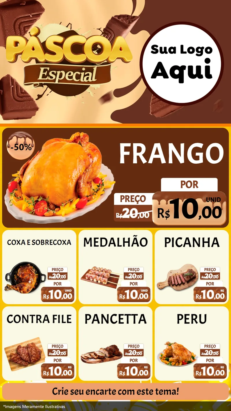 Modelo de Rede Social para Stories com o tema Páscoa Especial para Assados