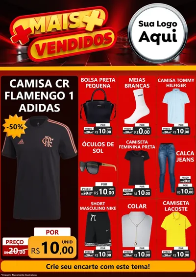 Modelo de Encarte para Encarte A4 Vertical com o tema Mais Vendidos para Roupas e acessórios