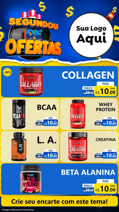 Modelo de TV para TV Vertical com o tema Segundou de Ofertas para Suplementos alimentares