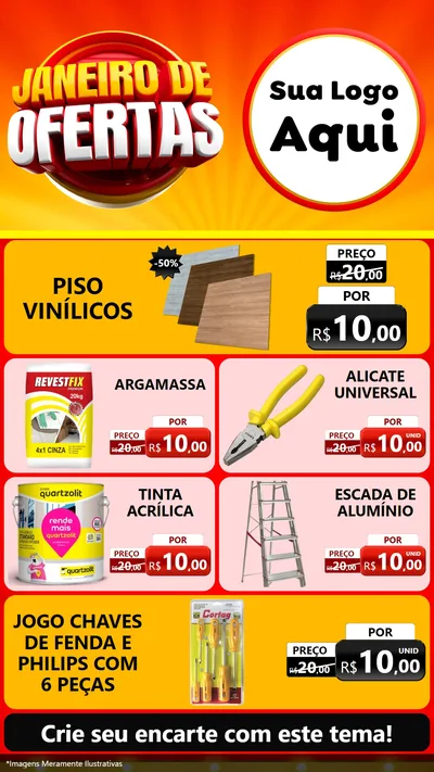 Modelo de TV para TV Vertical com o tema Janeiro de Ofertas para Material para Construção
