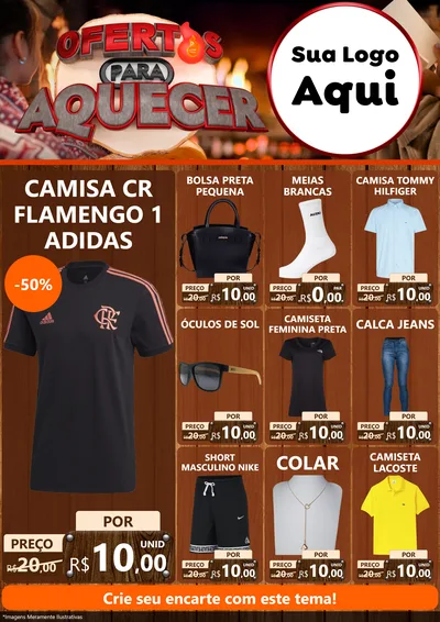 Modelo de Encarte para Encarte A4 Vertical com o tema Ofertas Para Aquecer para Roupas e acessórios