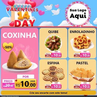 Modelo de Rede Social para Feed Facebook com o tema Valentine's Day para Salgadaria