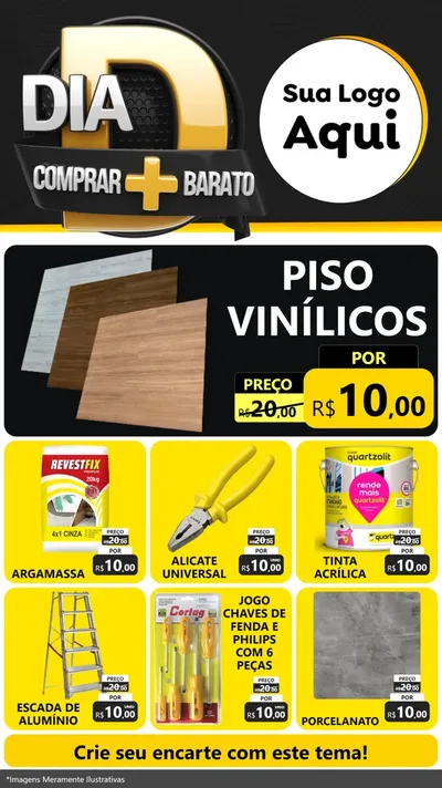 Modelo de Rede Social para Stories com o tema Dia D Mais Economia para Material para Construção