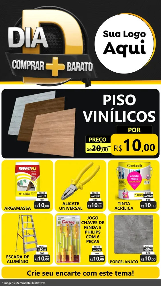 Modelo de Rede Social para Stories com o tema Dia D Mais Economia para Material para Construção