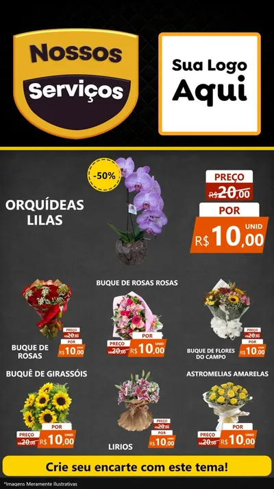 Modelo de Rede Social para Stories com o tema Nossos Serviços para Floricultura e jardim